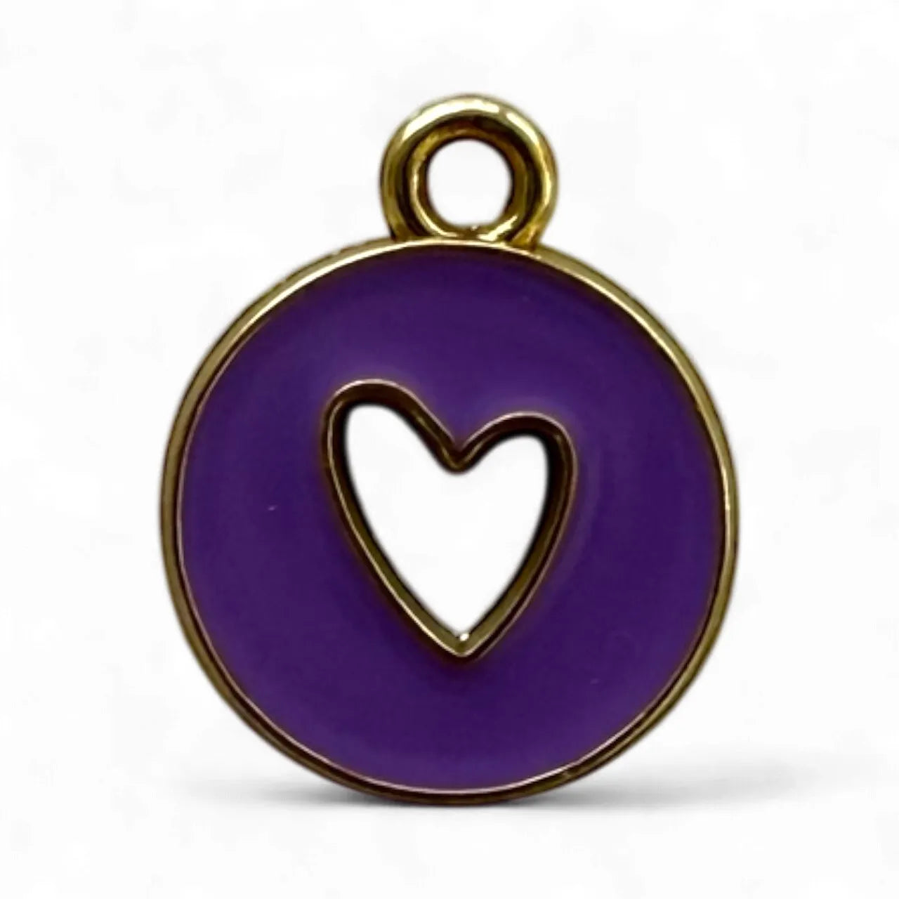 Purple Heart cut Out charm