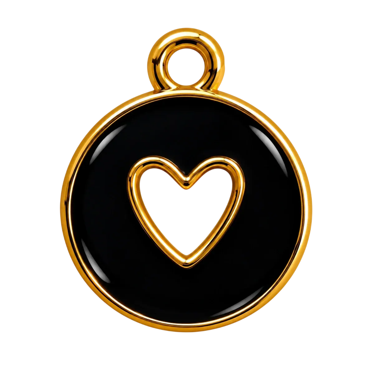 Black Heart Cutout Charm