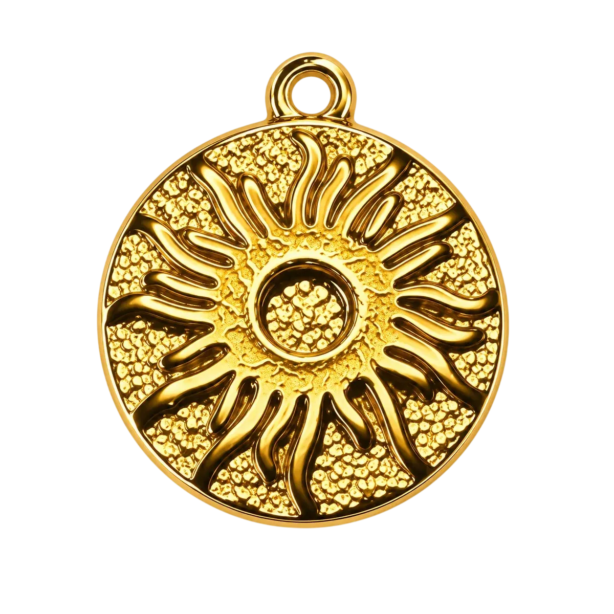 Round Gold Sun Charm