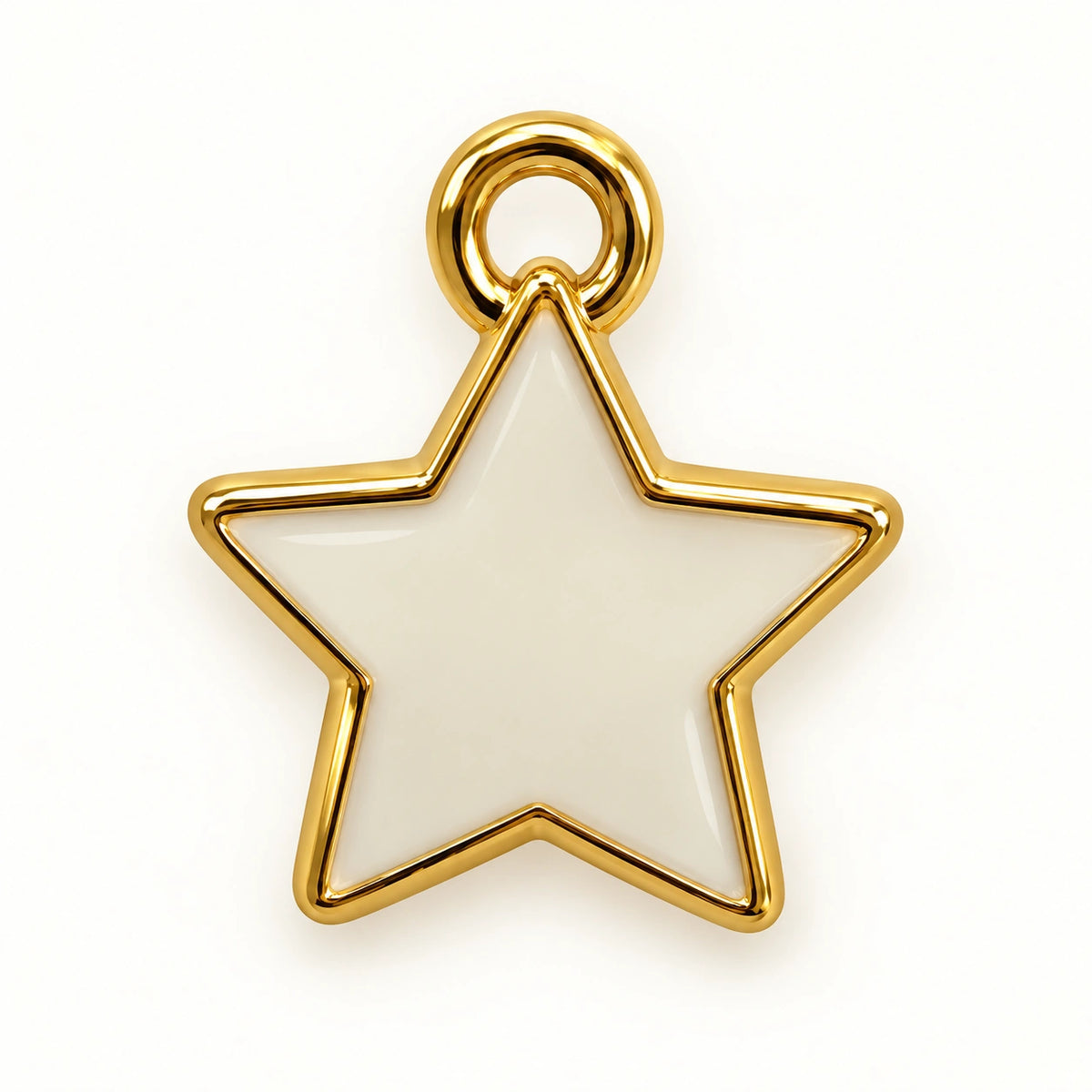 White Star Charm for beaded bracelets and keychains