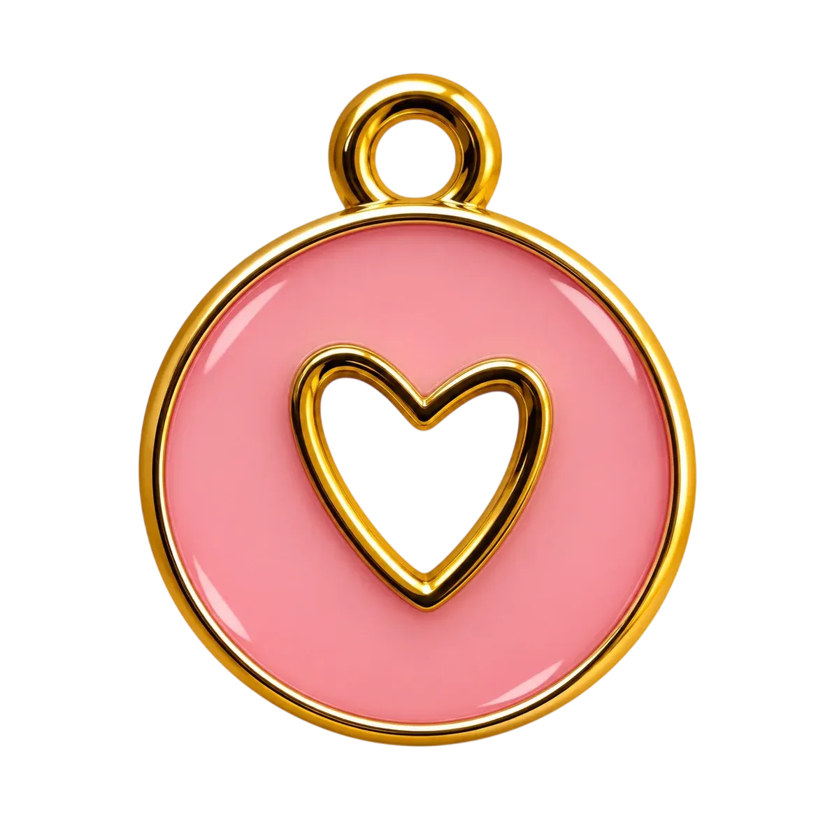 Pink Heart Cutout Charm