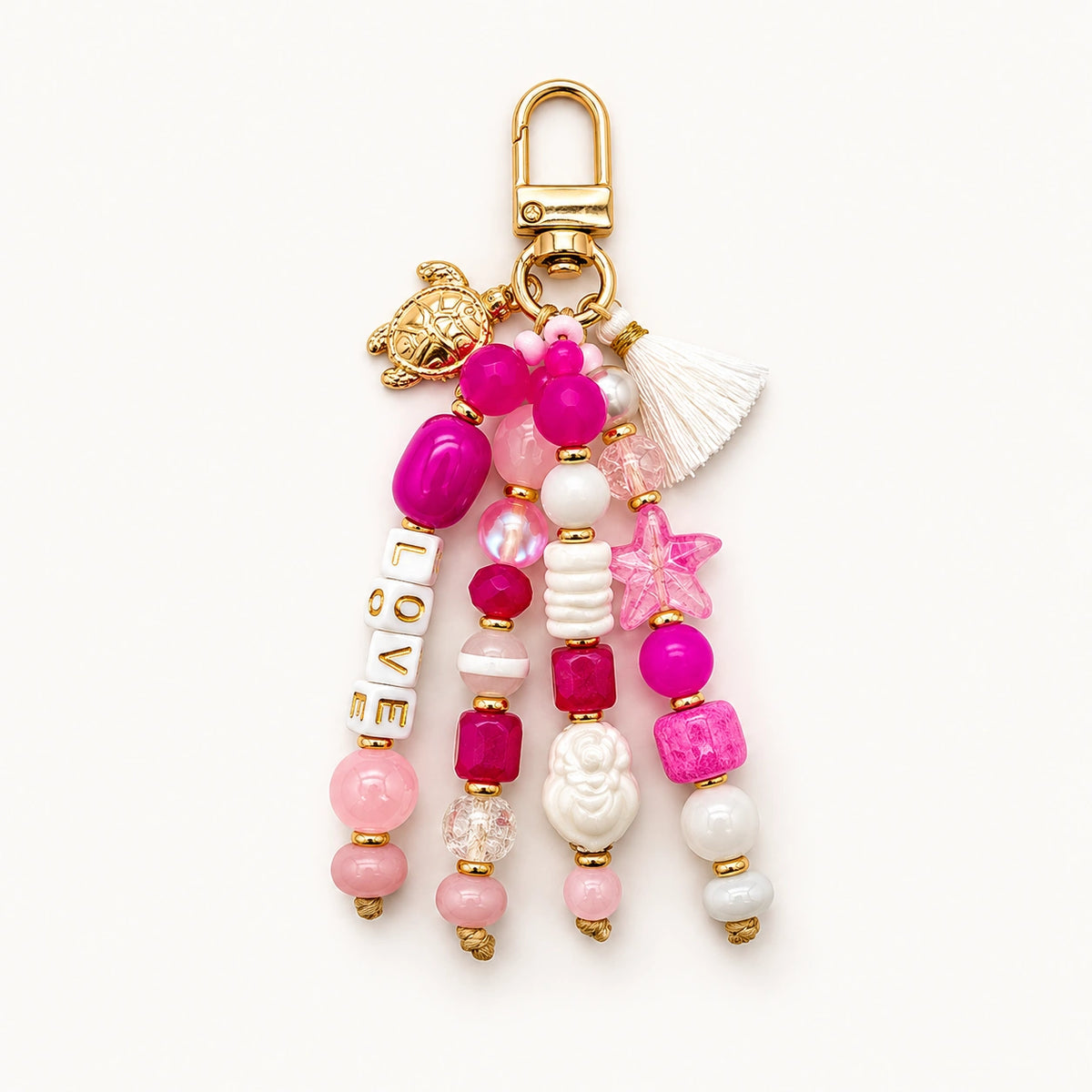 Pink Horizon Keychain handmade beaded keychain