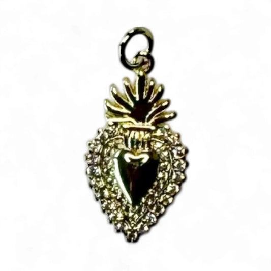 Gold sacred heart charm