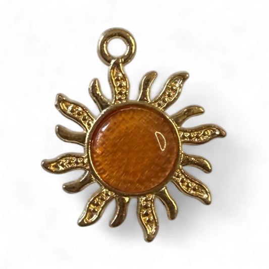 Golden orange sun charm
