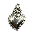Silver sacred heart charm