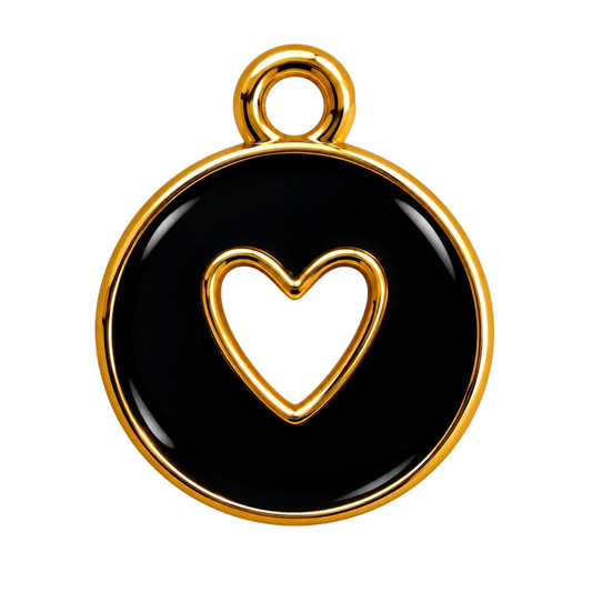 Black Heart Cutout Charm