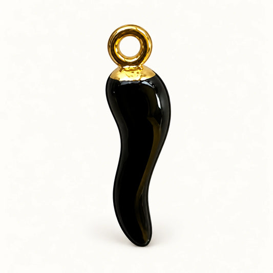 Black Horn Charm for beaded bracelets and keychains