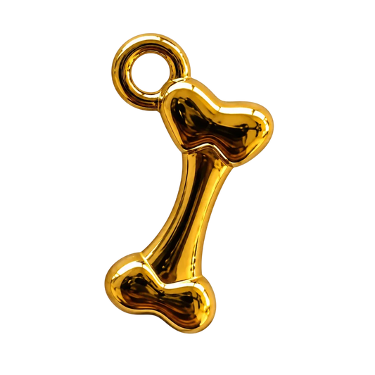 Small Gold Dog Bone Charm
