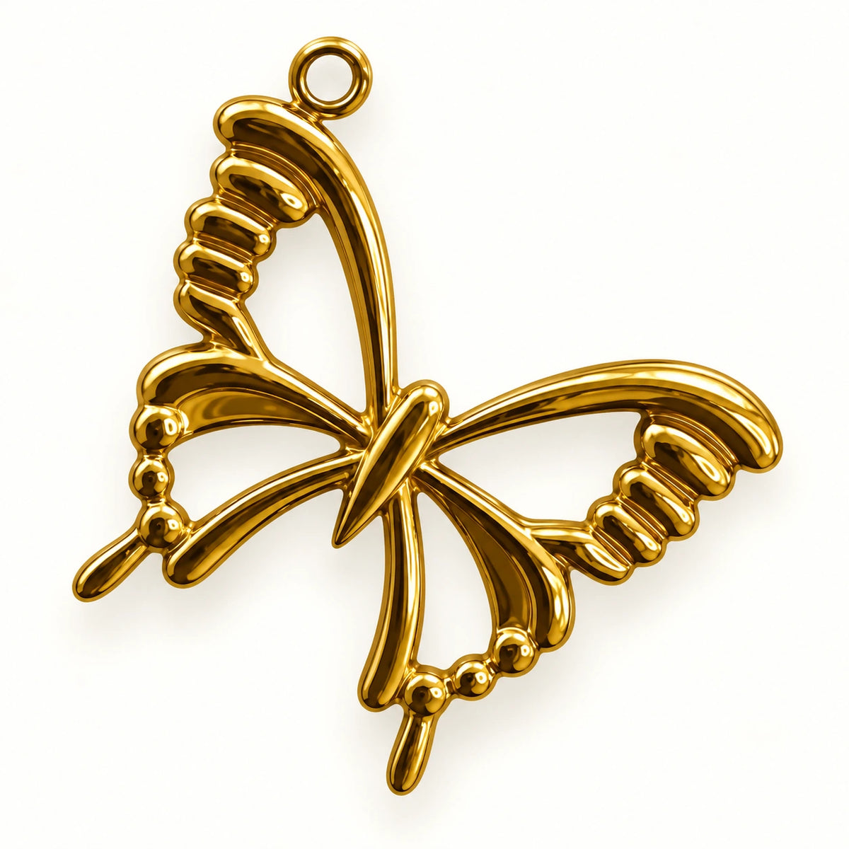 Large Gold Butterfly Charm for beaded bracelets and keychains