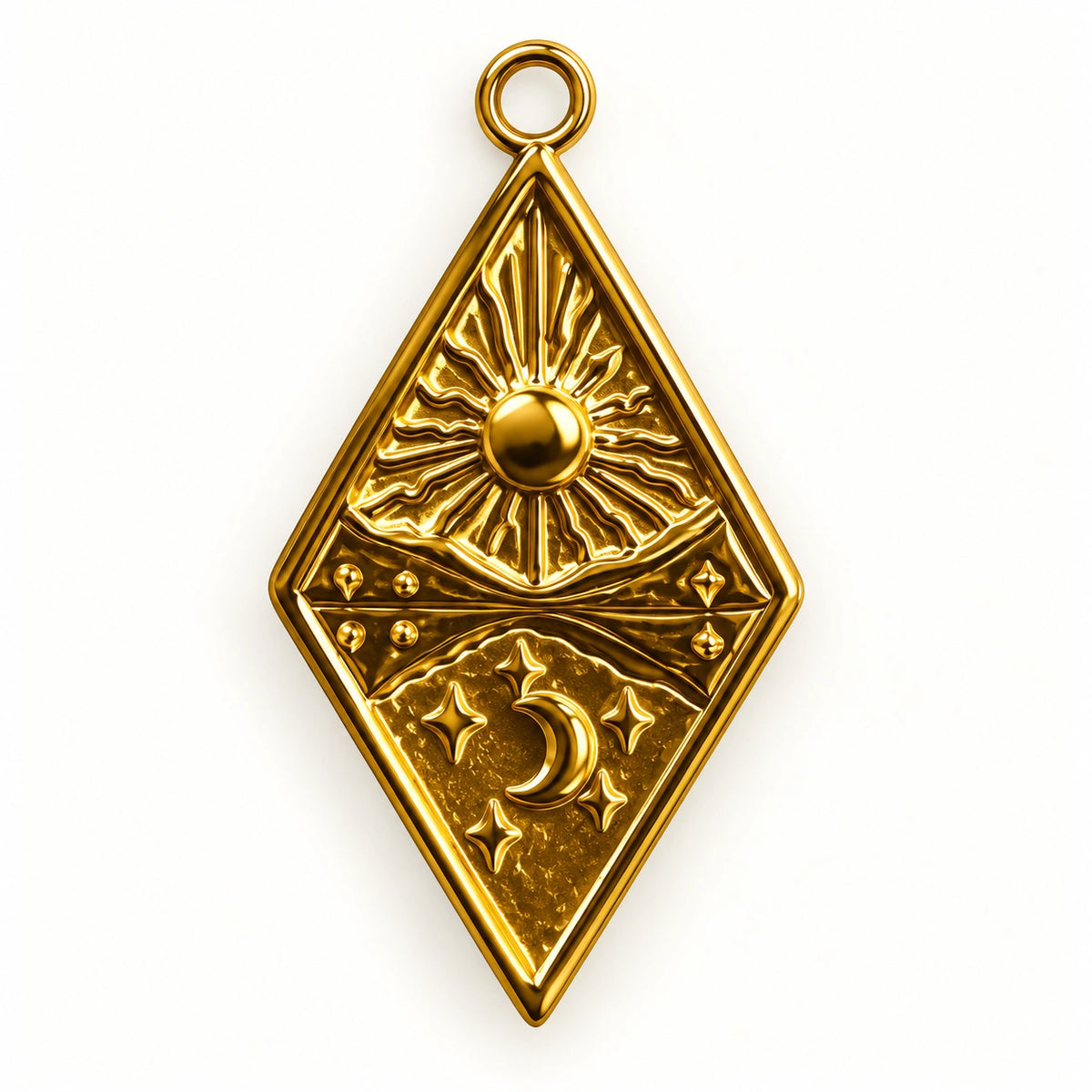 Gold Celestial Diamond Charm for beaded bracelets and keychains