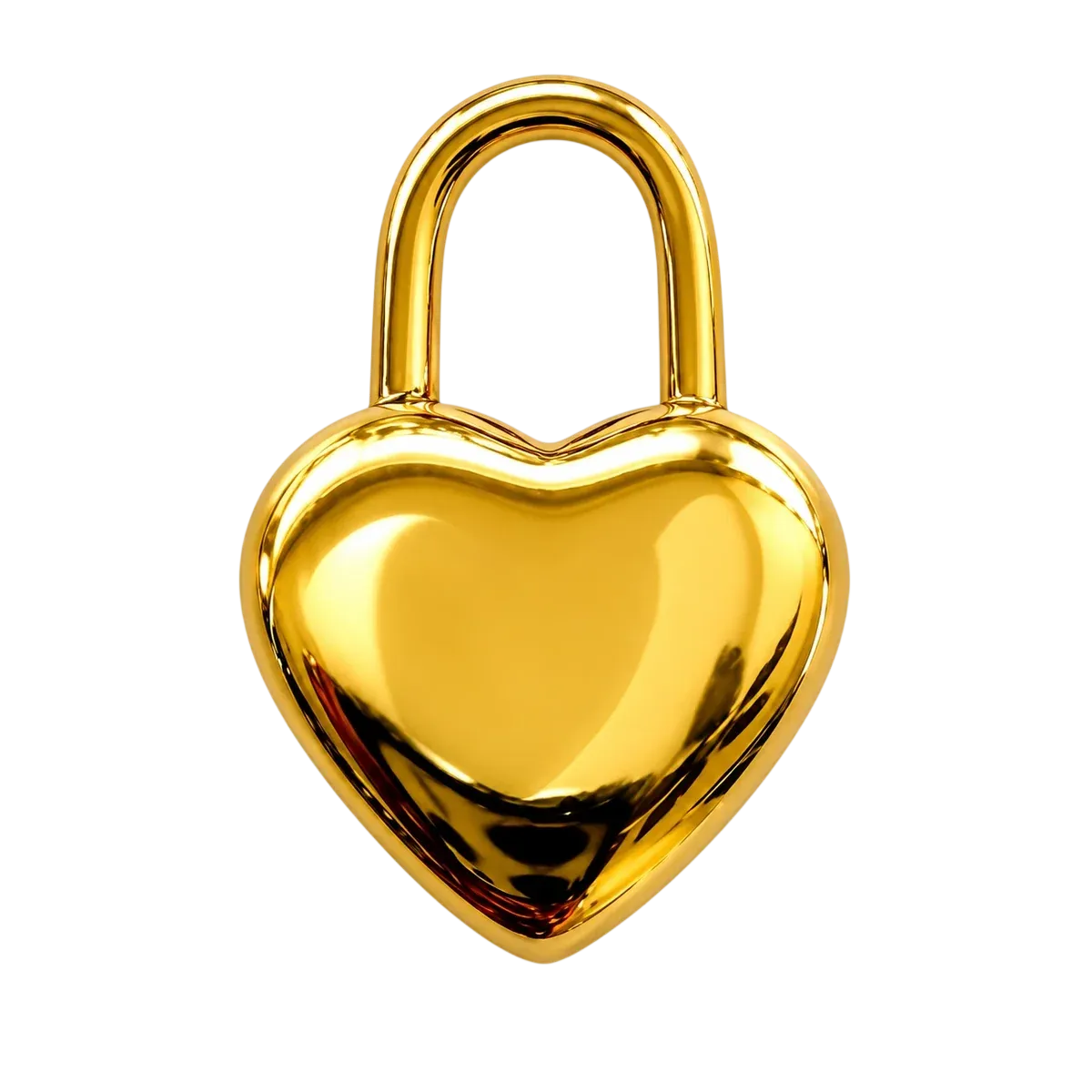Gold Heart Lock Charm