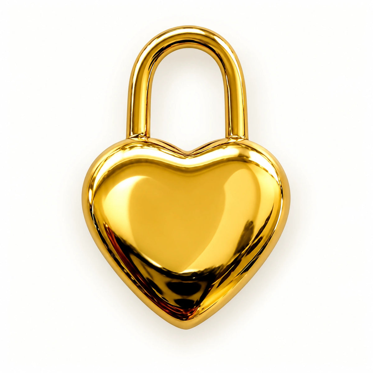 Gold Heart Lock Charm for beaded bracelets and keychains
