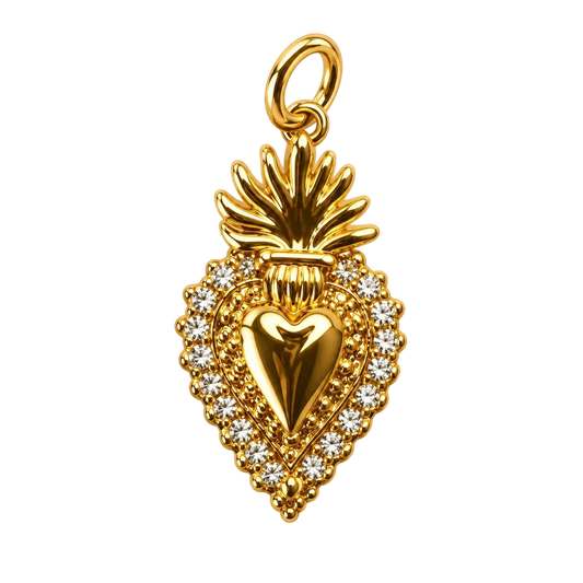 Gold Sacred Heart Charm