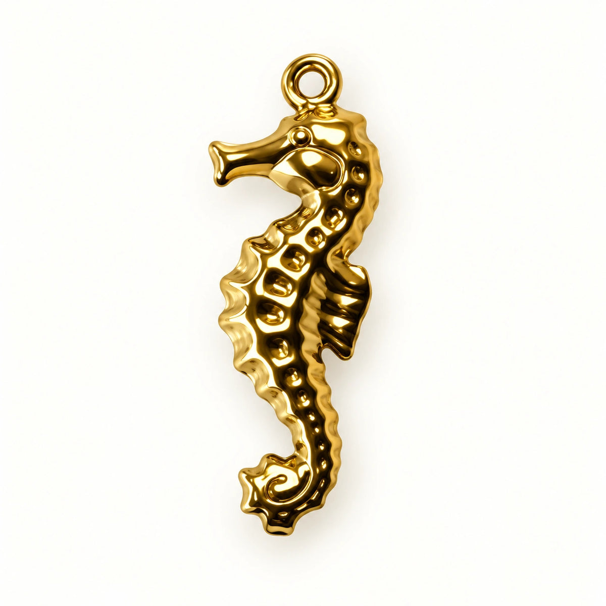 Gold Seahorse Charm for beaded bracelets and keychains