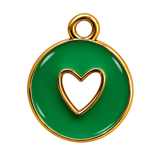 Forest Green Heart Cutout Charm