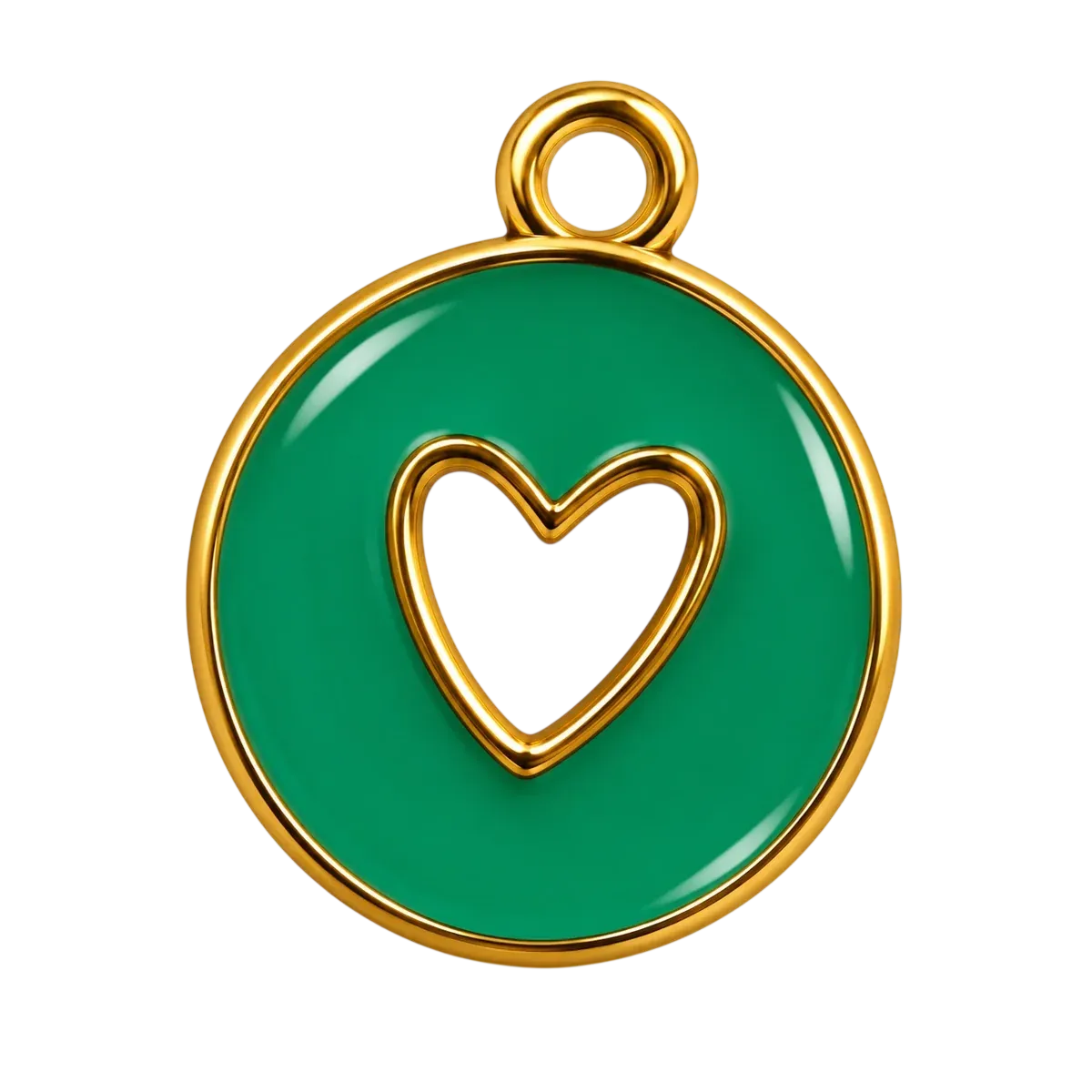Teal Heart Cutout Charm