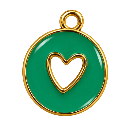 Teal Heart Cutout Charm