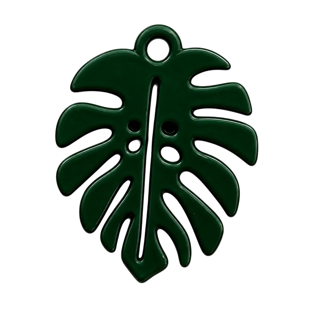 Matte Green Monstera Leaf Charm