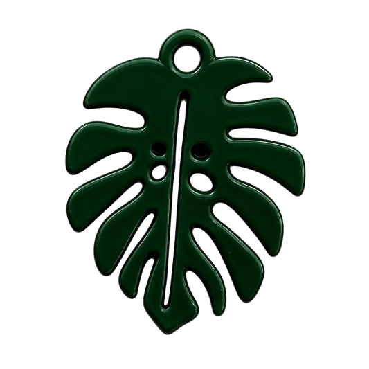 Matte Green Monstera Leaf Charm