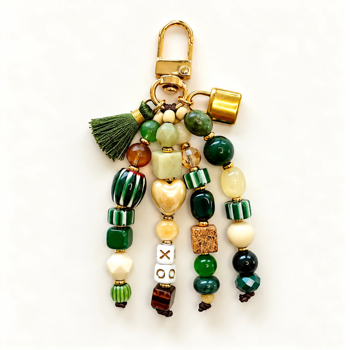 Forest Essence Keychain handmade beaded keychain