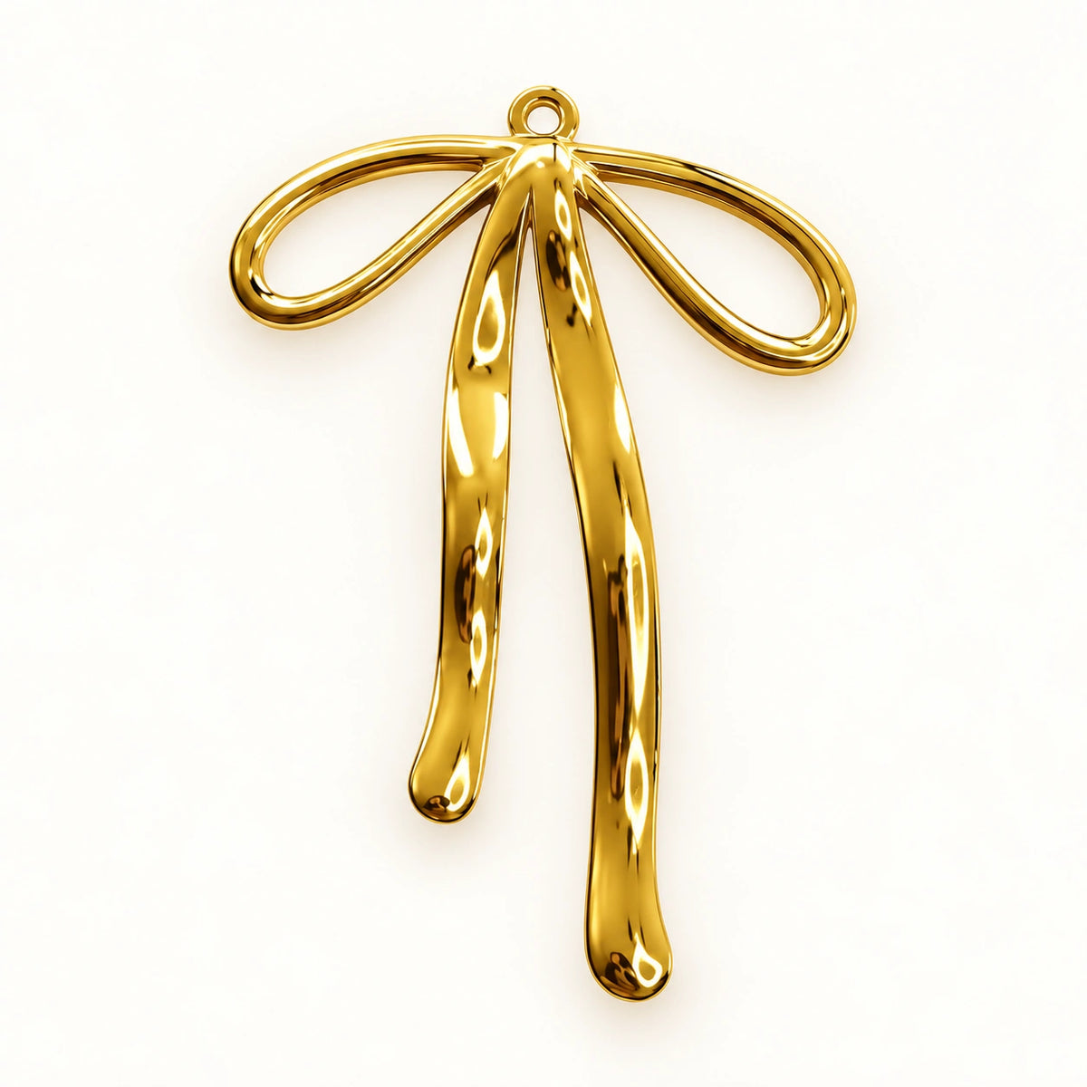 Large Gold Bow Charm for beaded bracelets and keychains