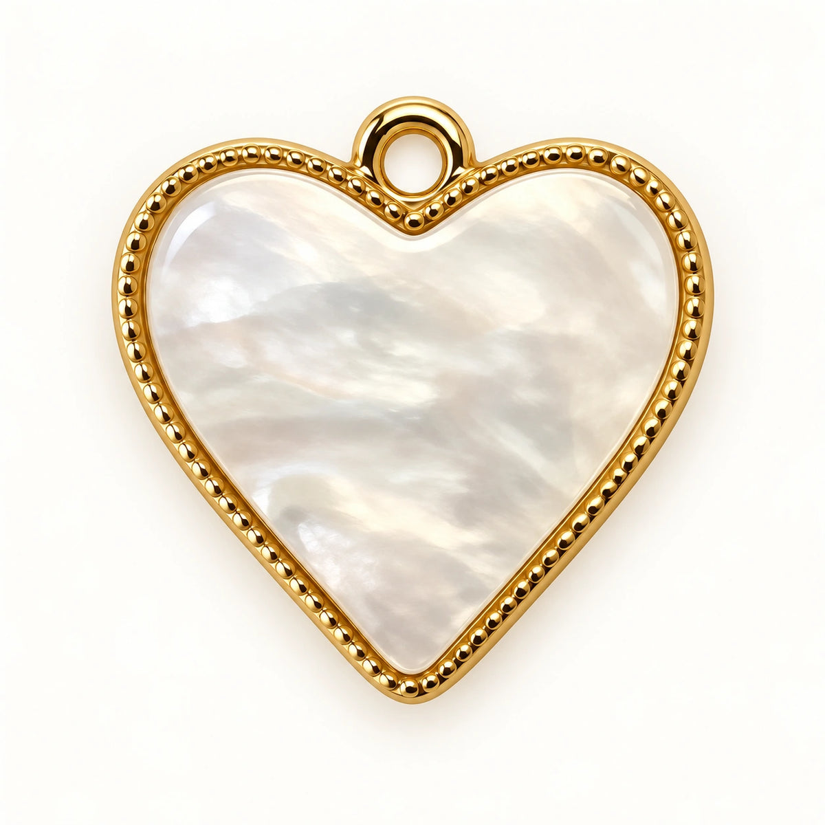 Pearl Heart Charm for beaded bracelets and keychains