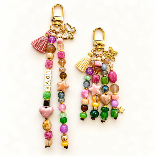 Luna Gem Keychain handmade beaded keychain