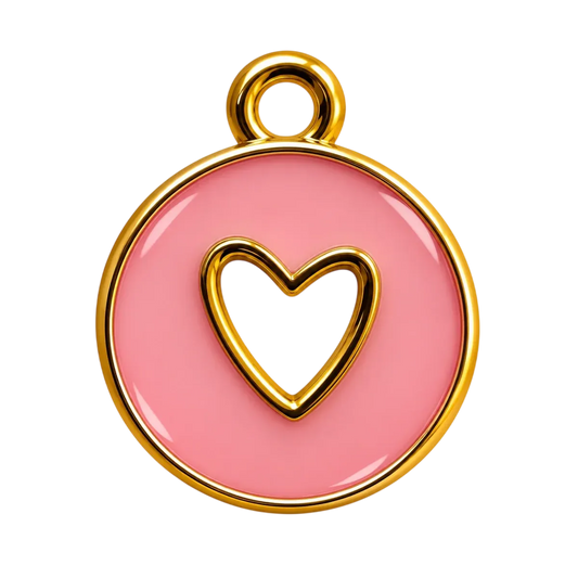 Pink Heart Cutout Charm