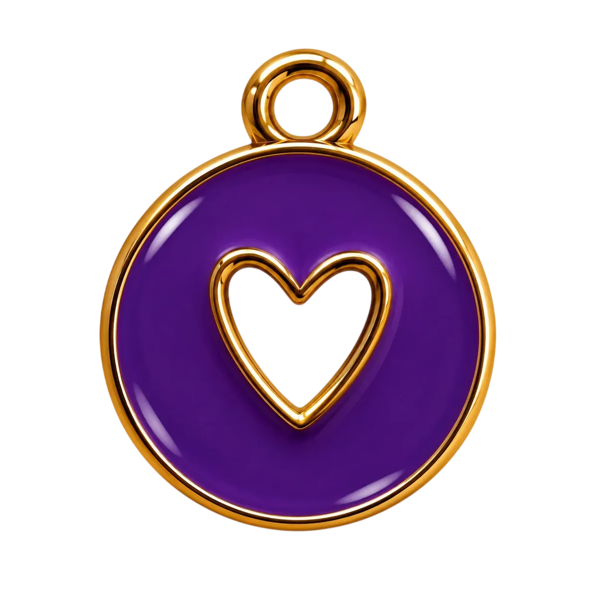 Purple Heart Cutout Charm