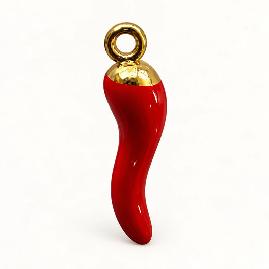 Red Horn Charm for beaded bracelets and keychains
